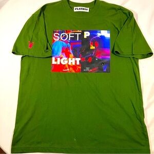 NWOT PacSun x Playboy collaboration Green Graphic short sleeve T-Shirt Men sz L